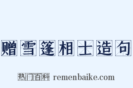 赠雪篷相士造句是什么意思的图片